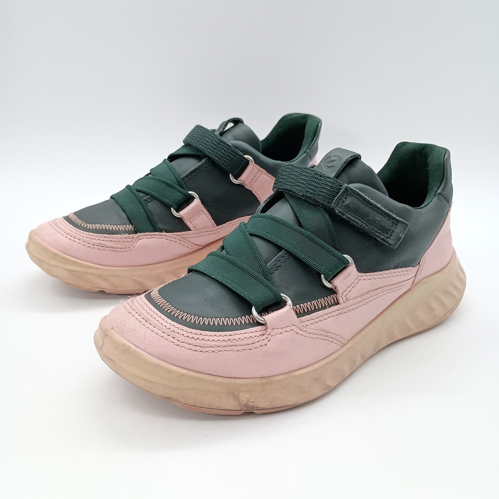 ECCO SP.1 Gore-Tex Pink Green Leather Waterproof Sneakers Kids Size EU 34 US 2.5